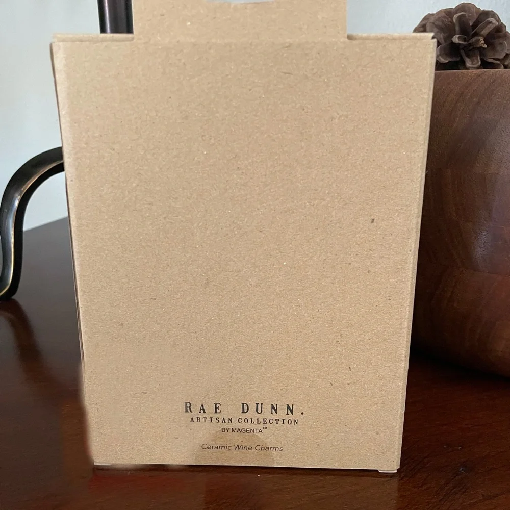 🦋  Rae Dunn box set of 6 ceramic wine glass charms 🦋